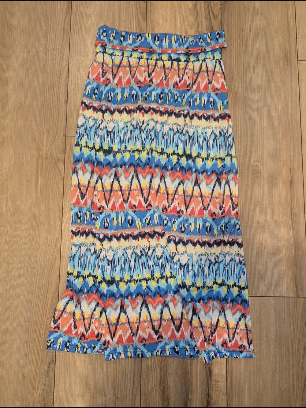 Cato Blue Multicolor Printed Maxi Skirt